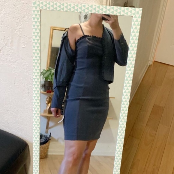 Vintage mini dress w/ matching cropped jacket set - Picture 1 of 6